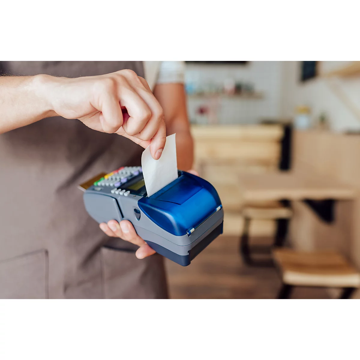 Rouleau thermique Exacompta, pour paiement par carte, 1 épaisseur, sans BPA, certifié FSC, 55 g/m², L 18 m x l 57 mm, Ø 40 mm, 10 rouleaux, blanc