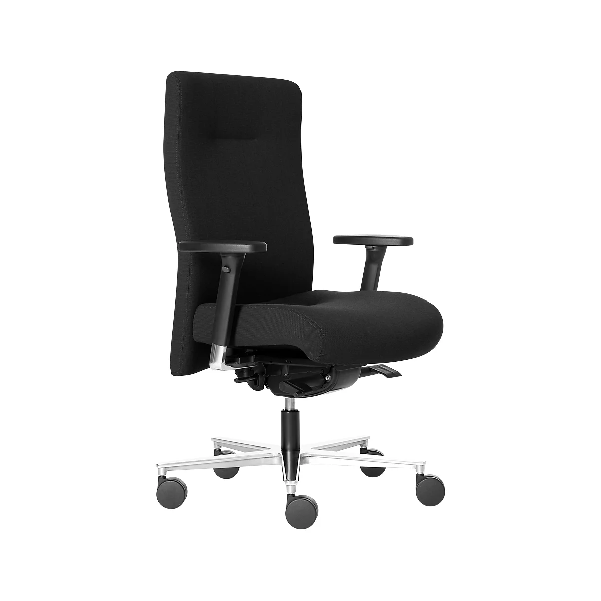 ROVO chaise de bureau SUMO 8020 S7, avec accoudoirs, mécanisme synchrone, jusqu'à 200 kg, siège multicouche, dossier entièrement rembourré, noir/argenté