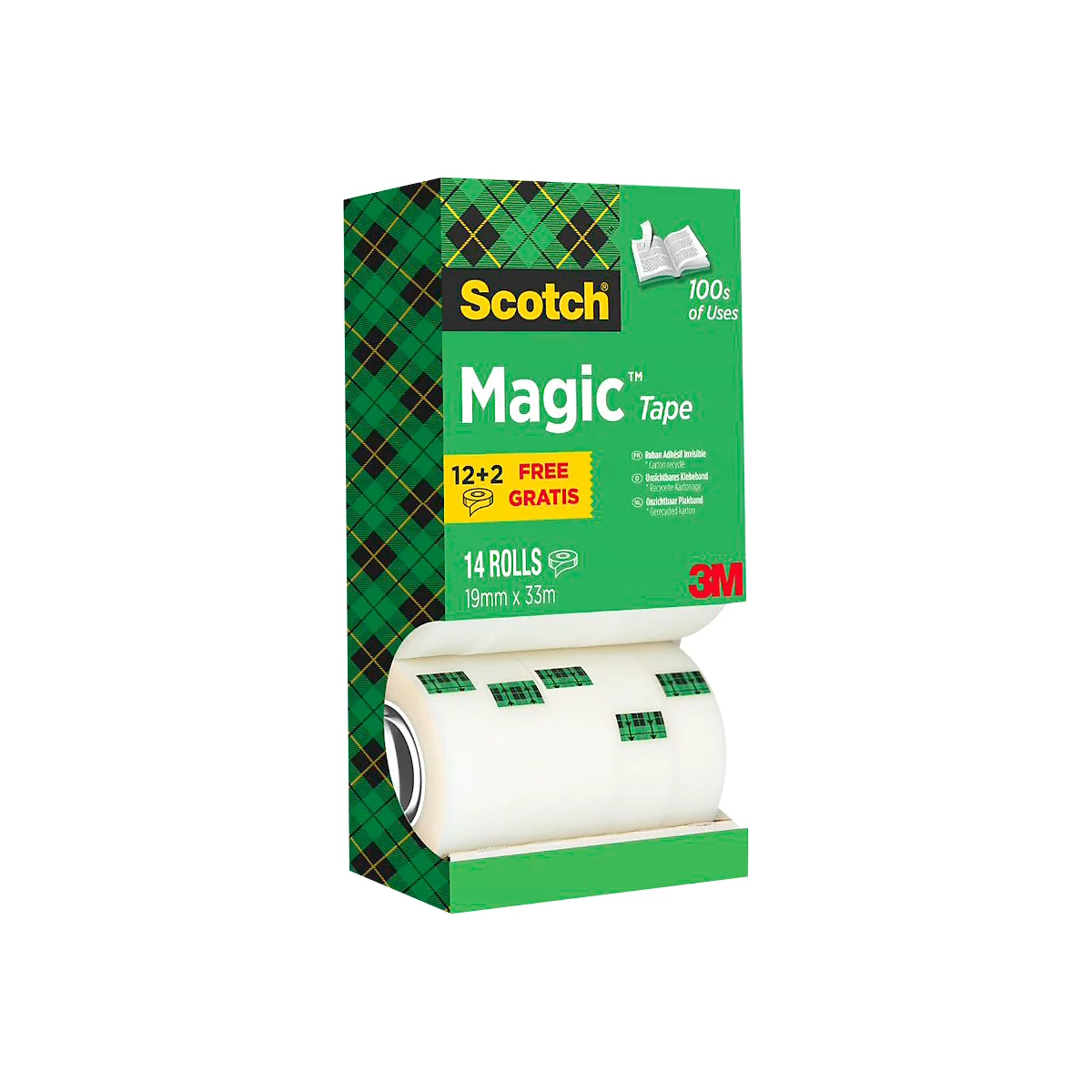 Ruban adhésif Magic™ 8R14TPR Scotch®, inscriptible, invisible, blanc mat, lot de 14 rouleaux