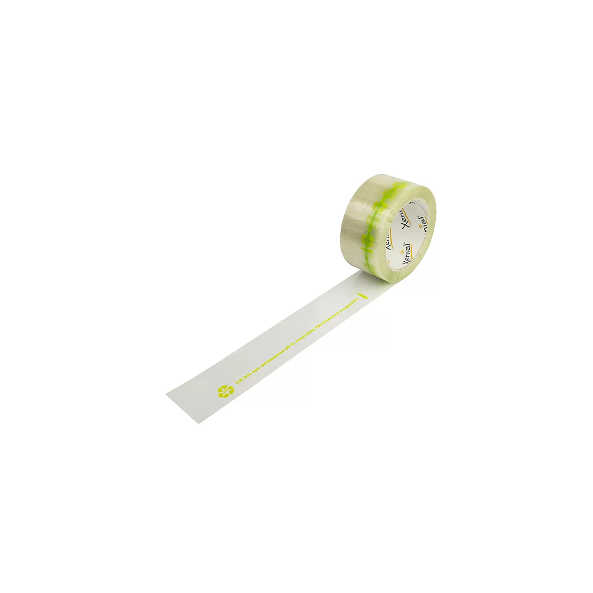 Ruban adhésif PET recyclé Xenial, écologique, L 50 mm x L 100 m, bouteilles PET recyclées, brun
