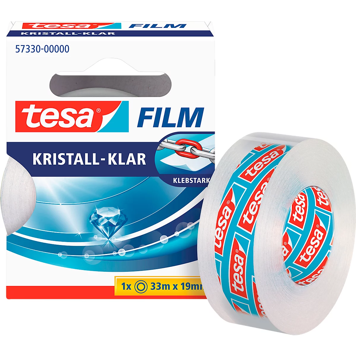 Ruban adhésif transparent de tesafilm® kristall-klar, film pp, l. 19 mm x 33 m, 10 rouleaux