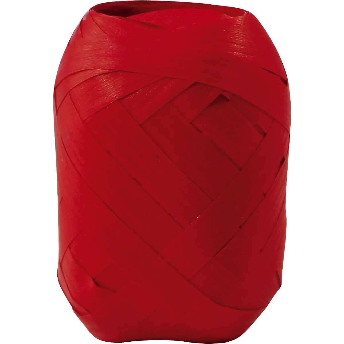 Ruban cadeau CLAIREFONTAINE, L 10 m x l 7 mm, polypropylène, mat, rouge, 24 pelotes d'œufs