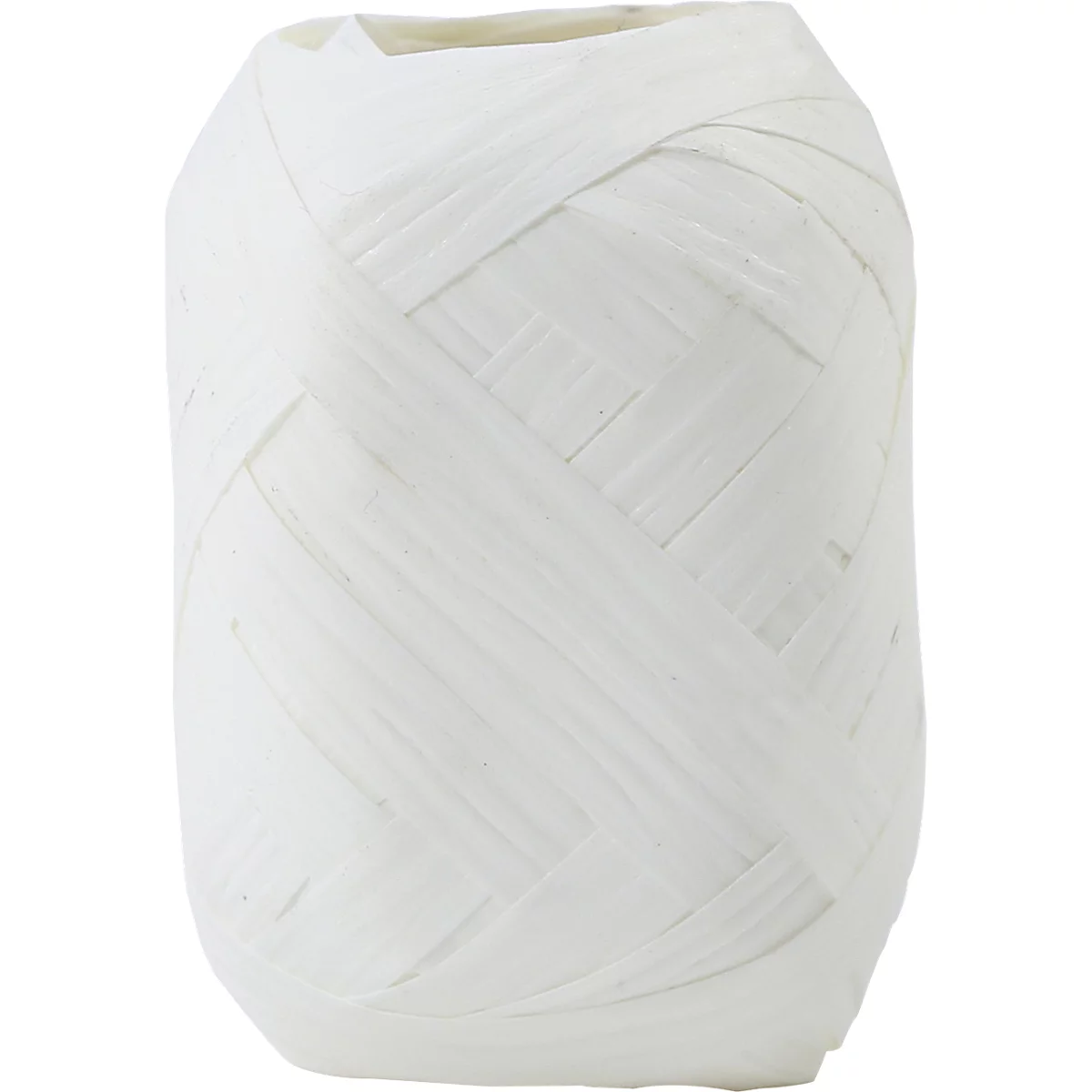 Rouleau de ruban cadeau blanc avec une texture tissée. Un rouleau de ruban cadeau sur fond neutre.