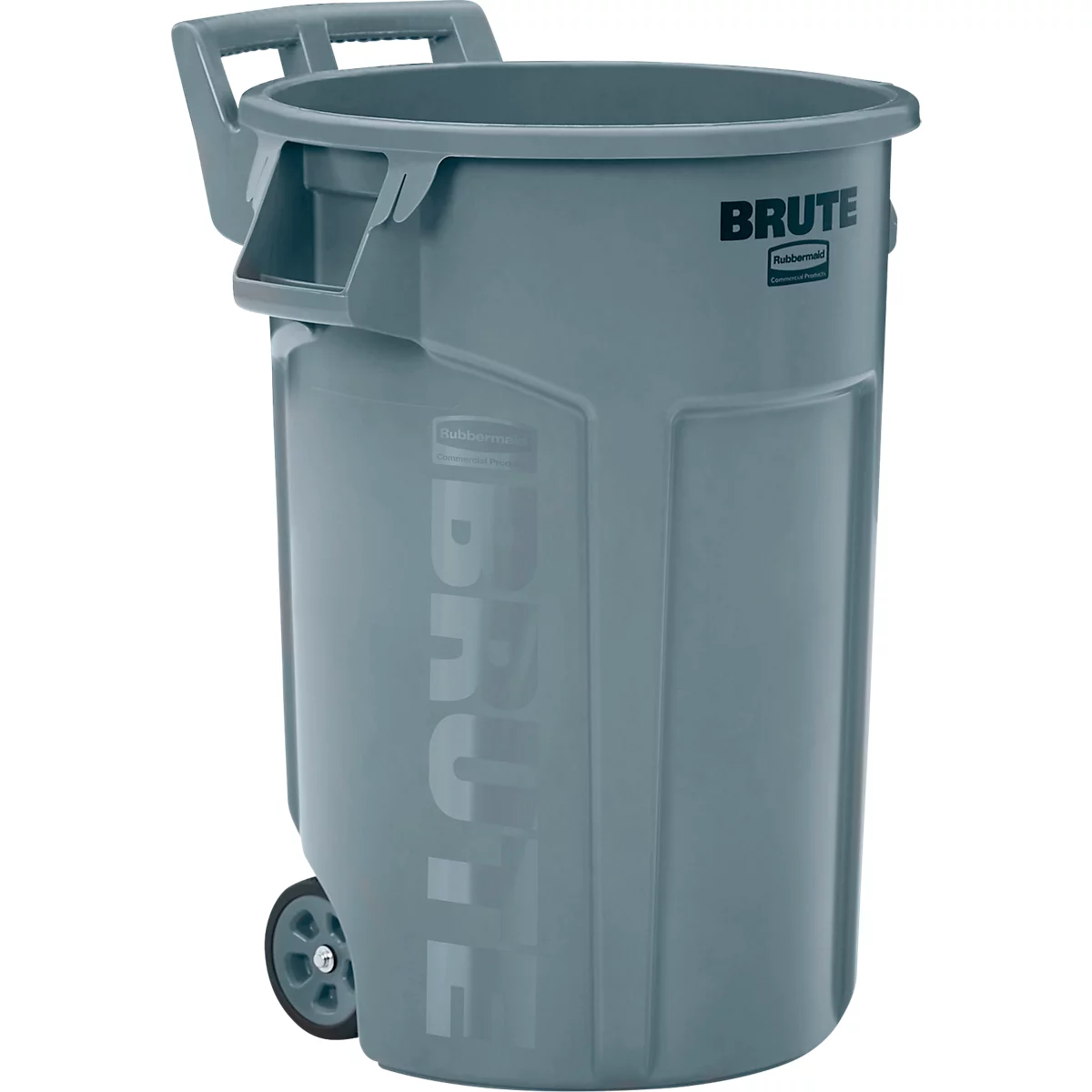 Rubbermaid Corbeille Wheeled Brute®, avec roulettes et poignée, capacité 167 litres, grise