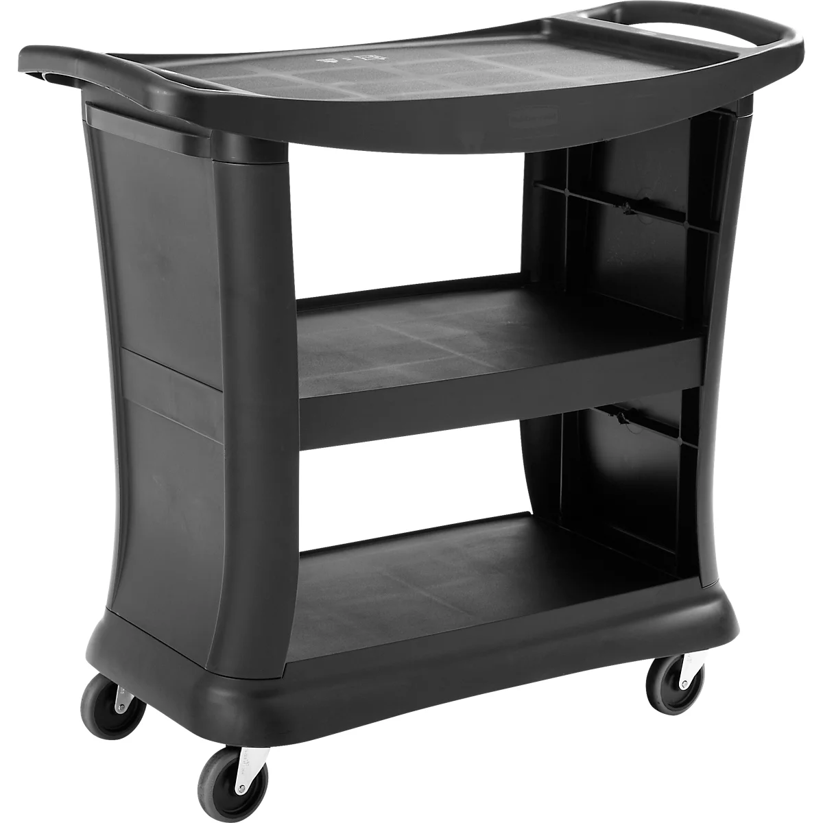 Rubbermaid Executive-Serie Servicewagen, 3 Etagen, bis 135 kg, ergonomische Griffe, schwarz