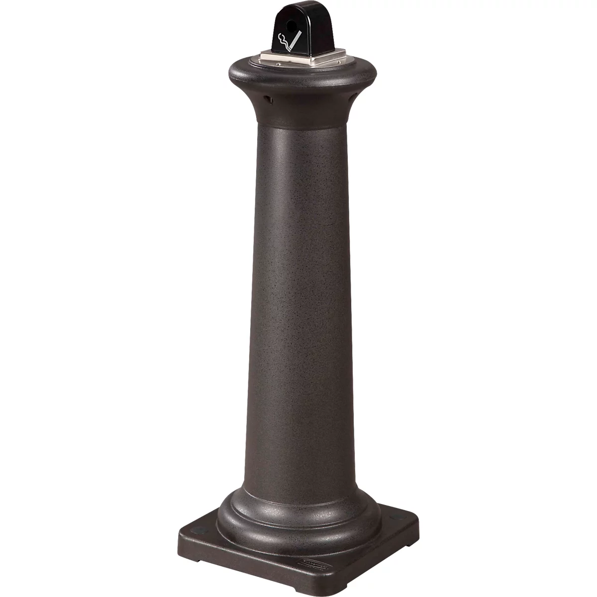 Rubbermaid® GroundsKeeper® Toscaanse asbak op voet, voor buitengebruik, inhoud 4,4 l, met binnenemmer, Ø 330 x H 974 mm, roestvrij staal &amp; kunststof, zwart