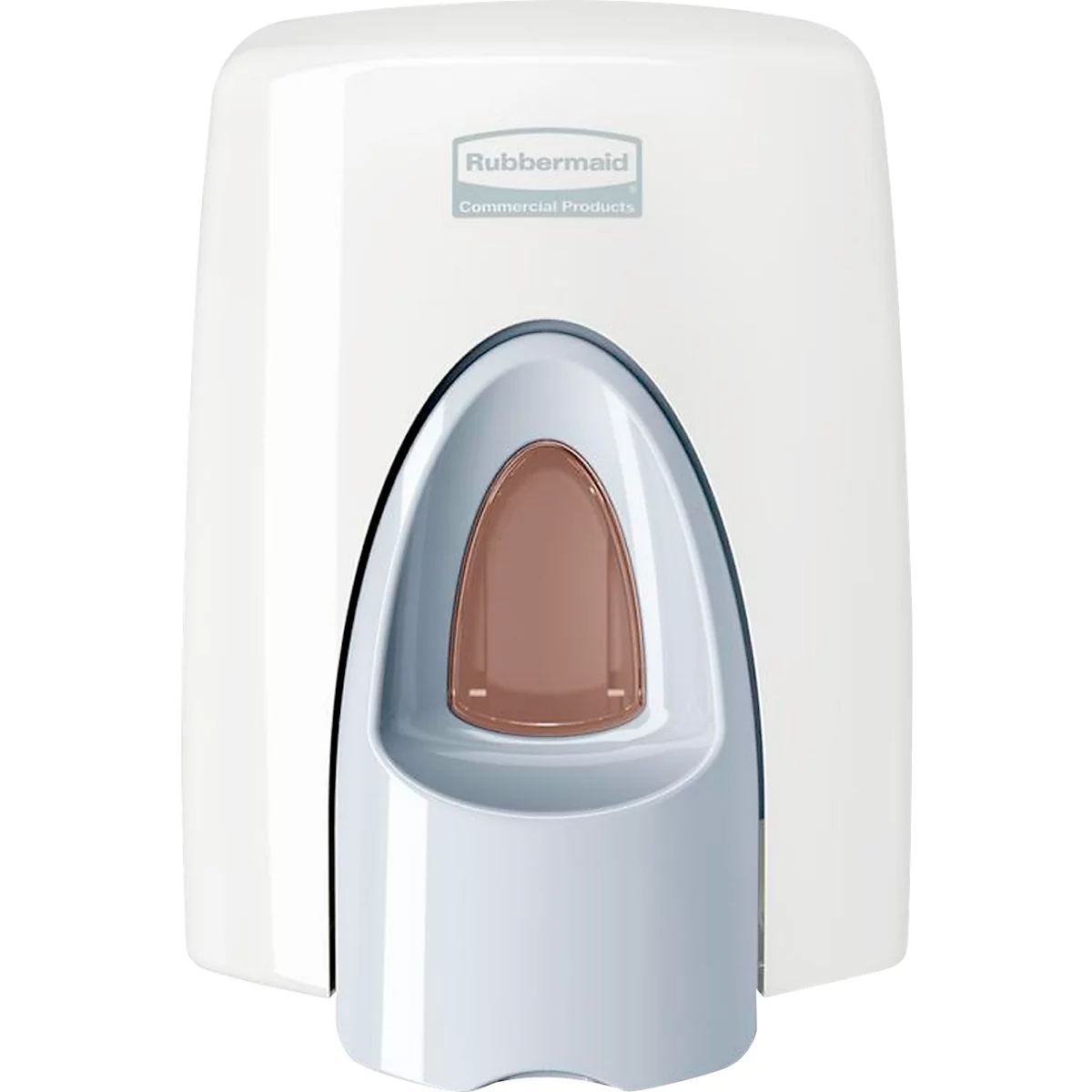 Rubbermaid schuimzeepdispenser, volume 400 ml, manueel, antimicrobiële drukknop, kijkvenster, levenslange garantie, kunststof, wit/grijs