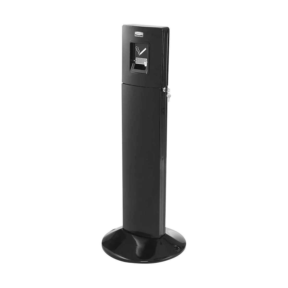 Rubbermaid Standascher Metropolitan, Aluminium, mit 6 L Inneneimer, für Aussenbereich, schwarz