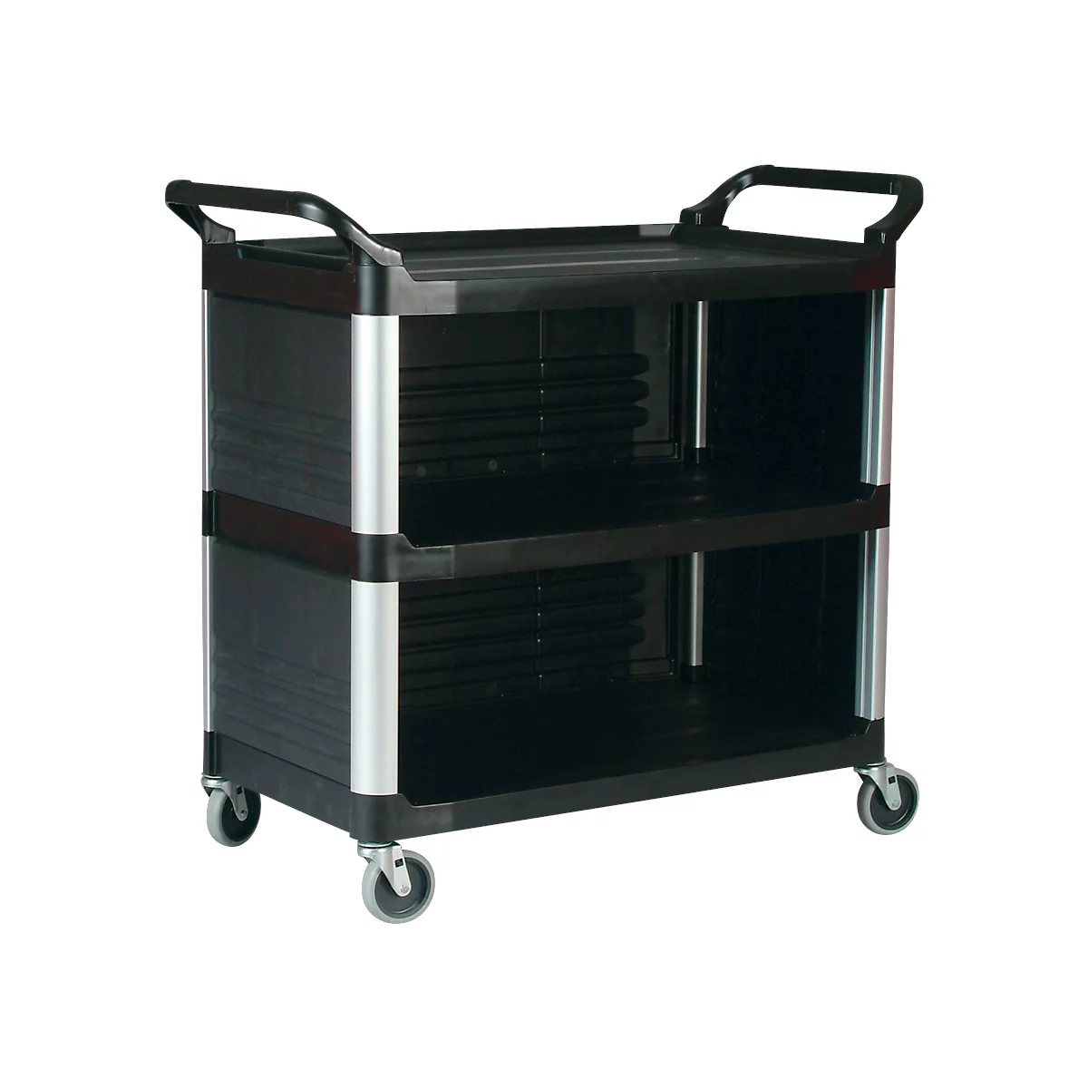 Rubbermaid X-TRA™ Mehrzweckwagen, 3 geschlossene Seitenverkleidungen, bis 135 kg, schwarz