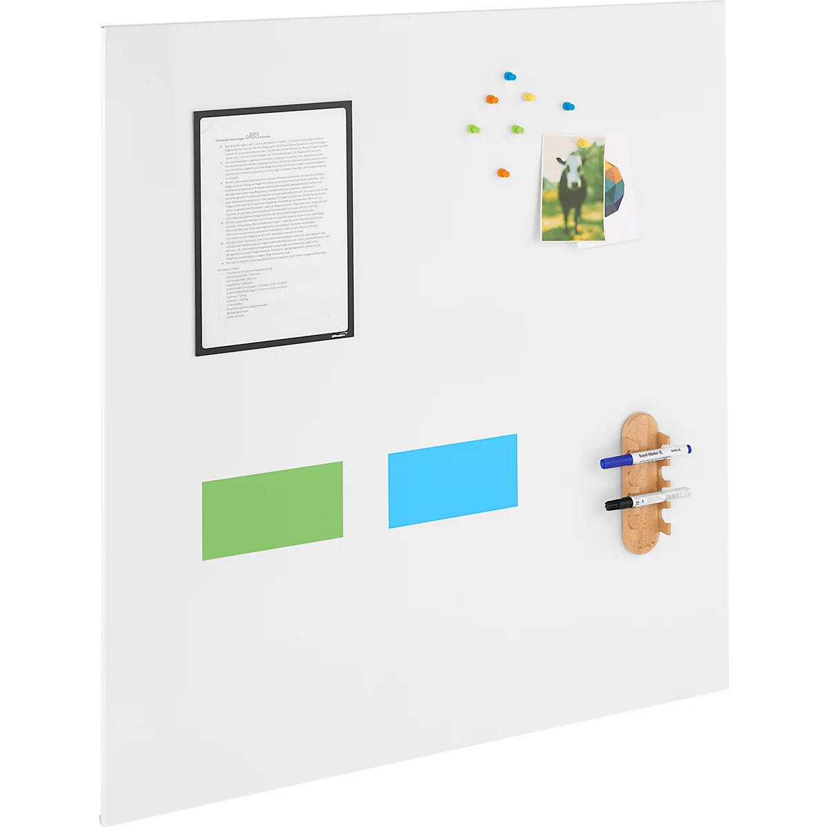 Rückwand-Element für Grundregal/Anbauregal ORDO Professional, multifunktional, magnethaftend, B 950 x H 1000 mm, Stahl, verkehrsweiß RAL 9016