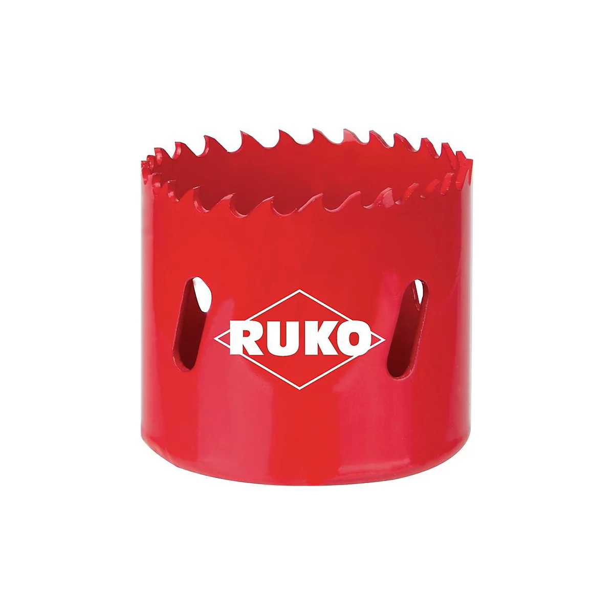 Rode gatzagen met gekartelde rand en wit "RUKO" logo.
