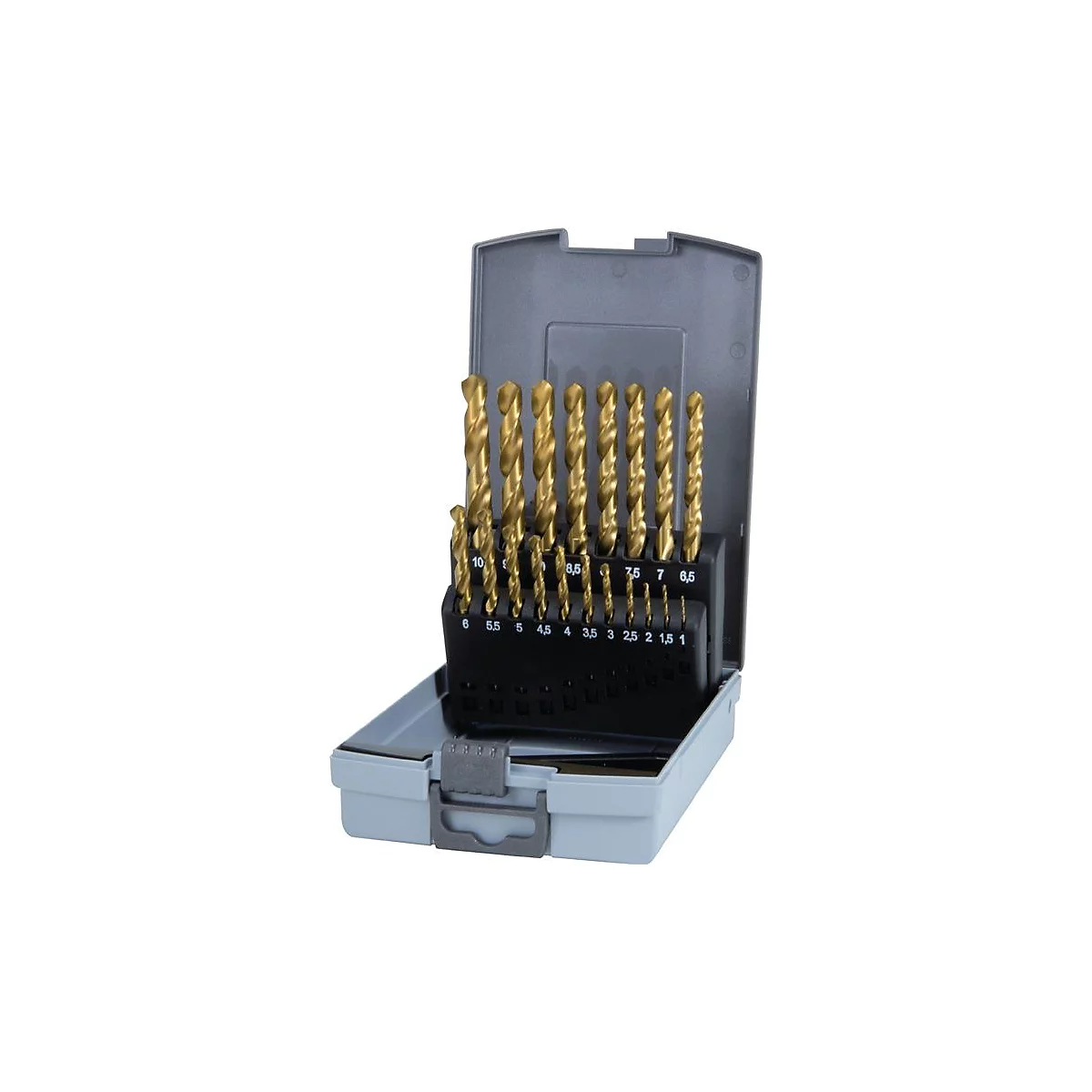 RUKO schroefboorset DIN 338 type N, Ø 1-10 mm, HSS TiN, 19-delig, kunststof koffer