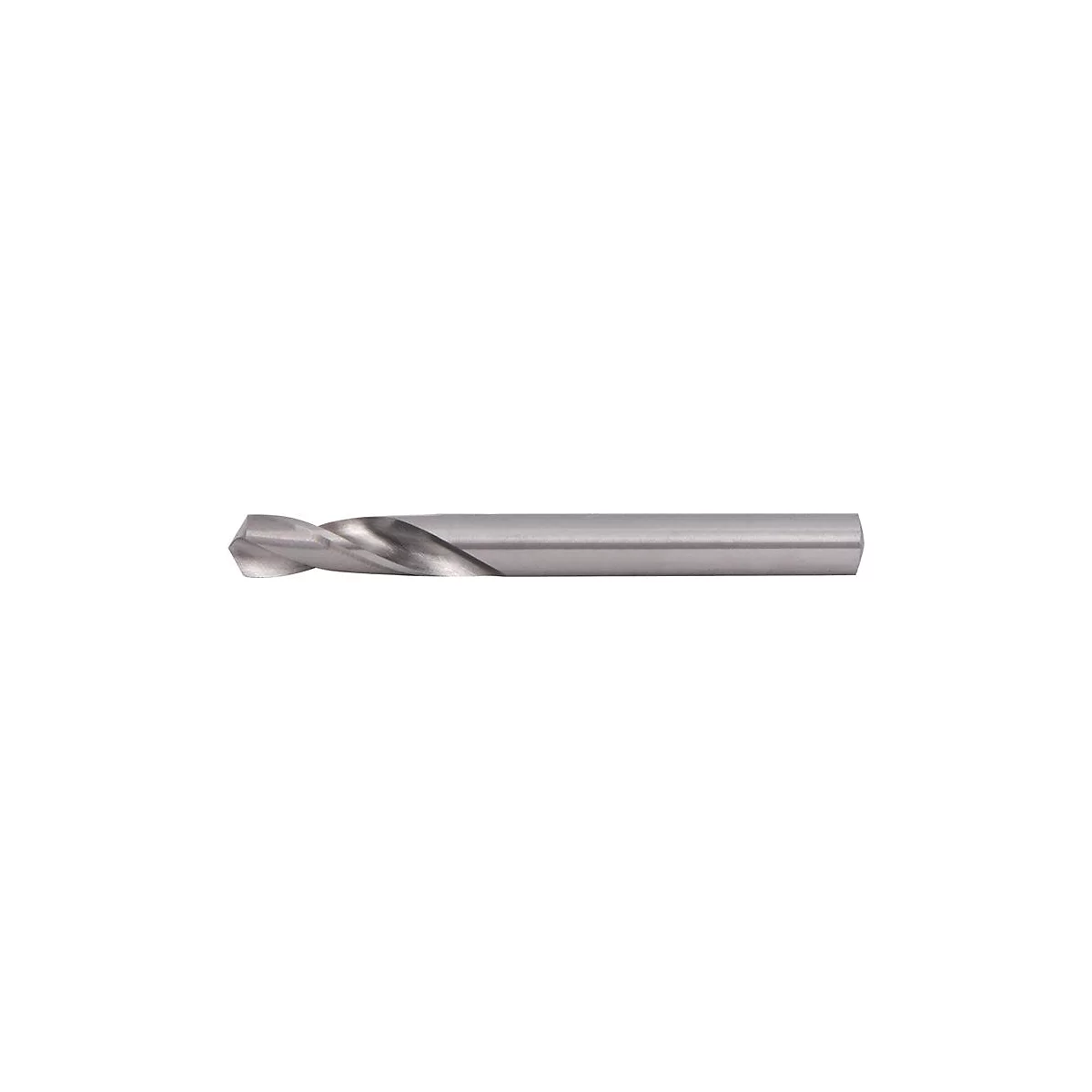 Close-up van een metalen boor met gedraaide groeven.