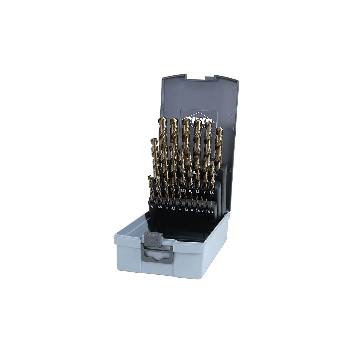 RUKO Spiralbohrersatz VA, Ø 1-13 mm x 0,5, HSS-Co5 Gold, DIN 338, 130° Spitzenwinkel, 25-teilig, Kunststoffkassette