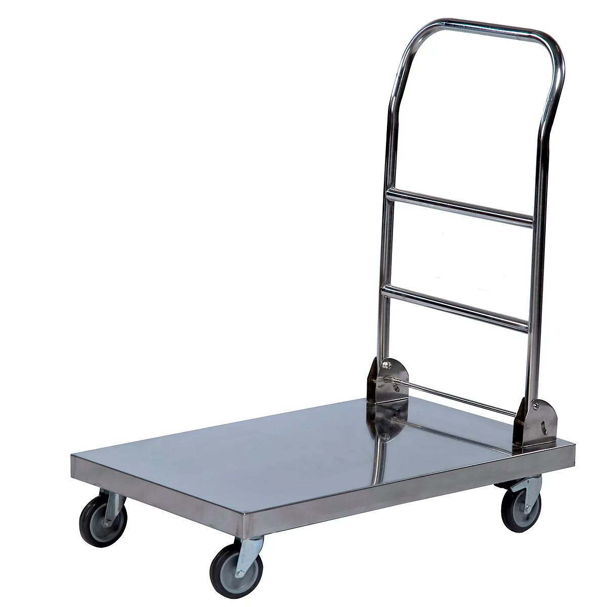 Rvs-duwwagen met opklapbare beugel, 780 x 520 mm