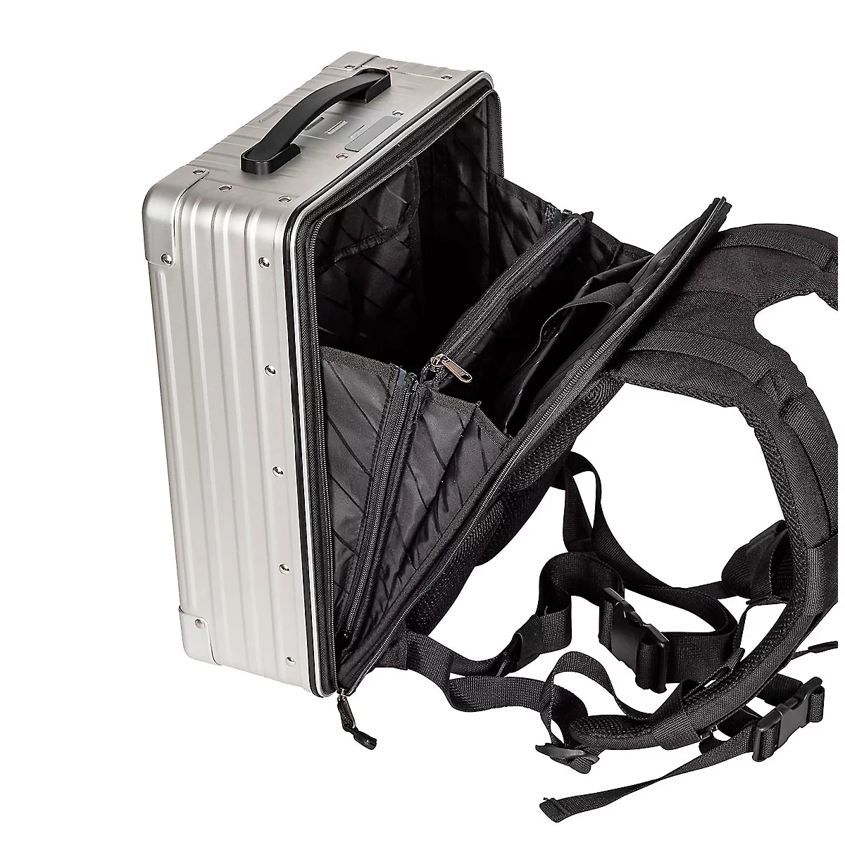 Sac à dos actiCase, L 290 x P 120 x H 390 mm, 14 l, aluminium, argenté