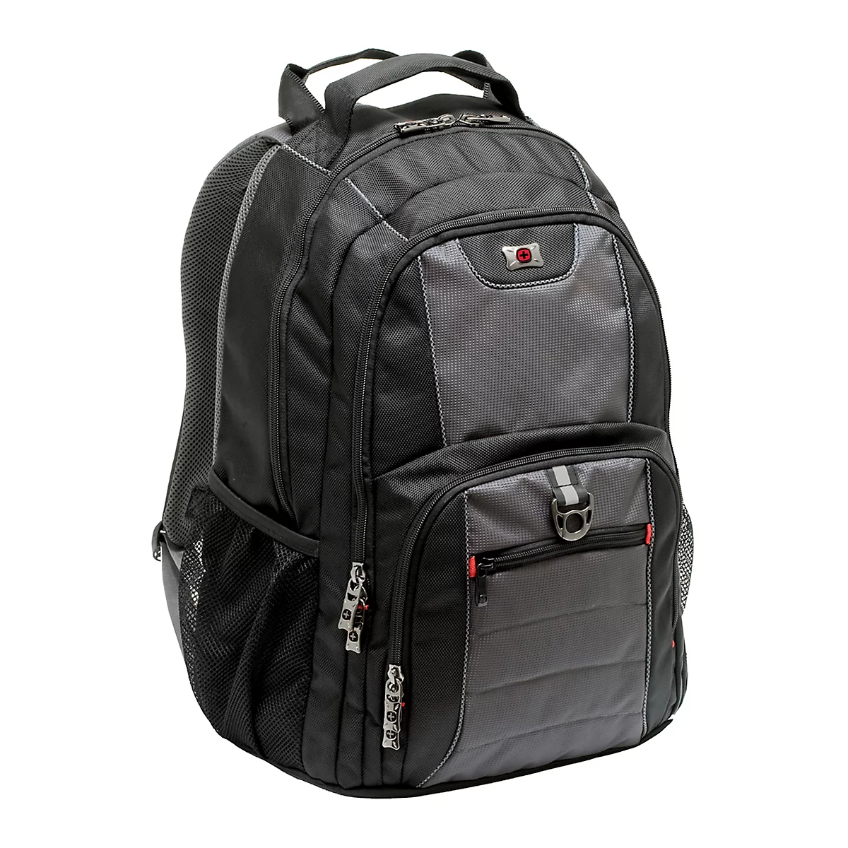 Sac à dos pour ordinateur portable Wenger Pillar, 25 l, pour ordinateurs portables jusqu'à 16', compartiment pour ordinateur portable, organiseur, L 250 x l 380 x H 480 mm, polyester, noir/gris