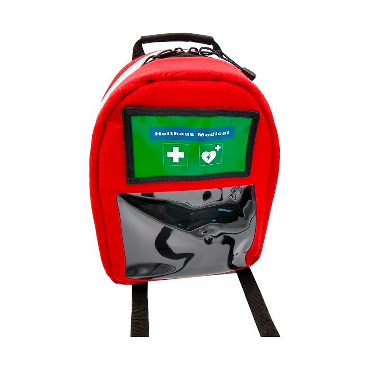 Sac à dos sanitaire Parademic, pour défibrillateur HeartStart HS1 ou FRED-PA-1, bretelles réglables, L 260 x P 14 x H 355 mm, Cordula, rouge