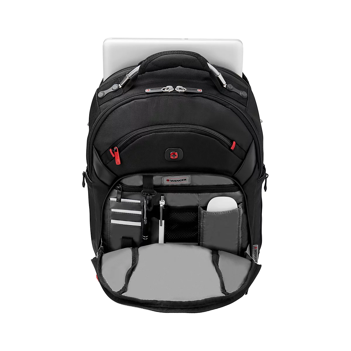 Sac à dos Wenger Gigabyte pour ordinateur portable, ordinateurs portables jusqu'à 15', compartiment pour ordinateur portable et tablette, organiseur, étui rapide, L 210 x H 450 x L 340 mm, 21 l, polyester, noir