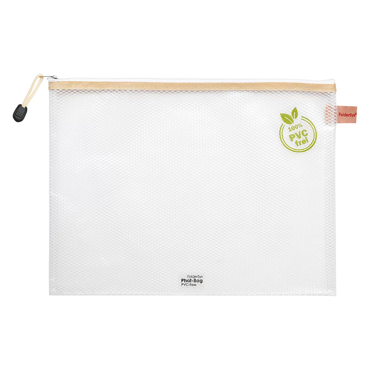 Sac à fermeture éclair FolderSys, boucle et cordon, sans PVC, plastique transparent, format A4, 10 pièces
