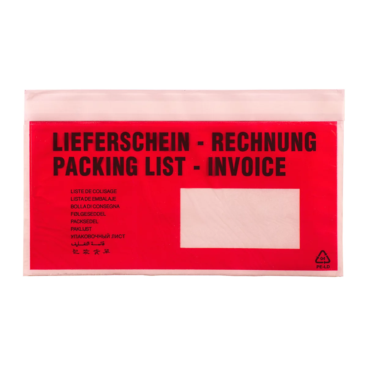 Sac papier d'accompagnement Novafix, autocollant, format C5/C6, impression bon de livraison/facture, fenêtre r., LDPE, 250 pcs.