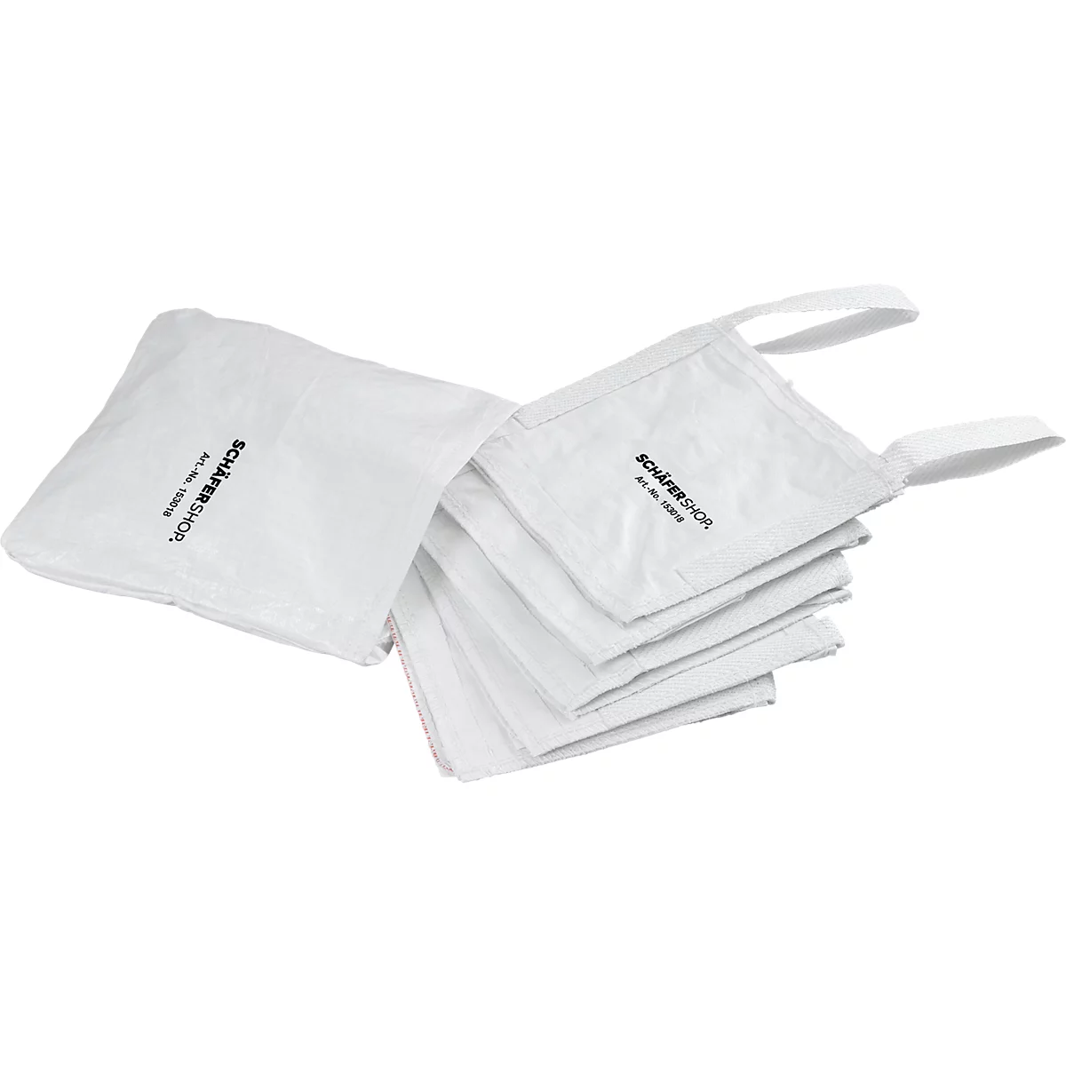 Sac pour conteneurs Schäfer Shop Genius Big Bag, ouvert en haut, jusqu'à 100 kg, 2 boucles de levage, 5 pièces, L 400 x P 400 x H 400 mm, blanc