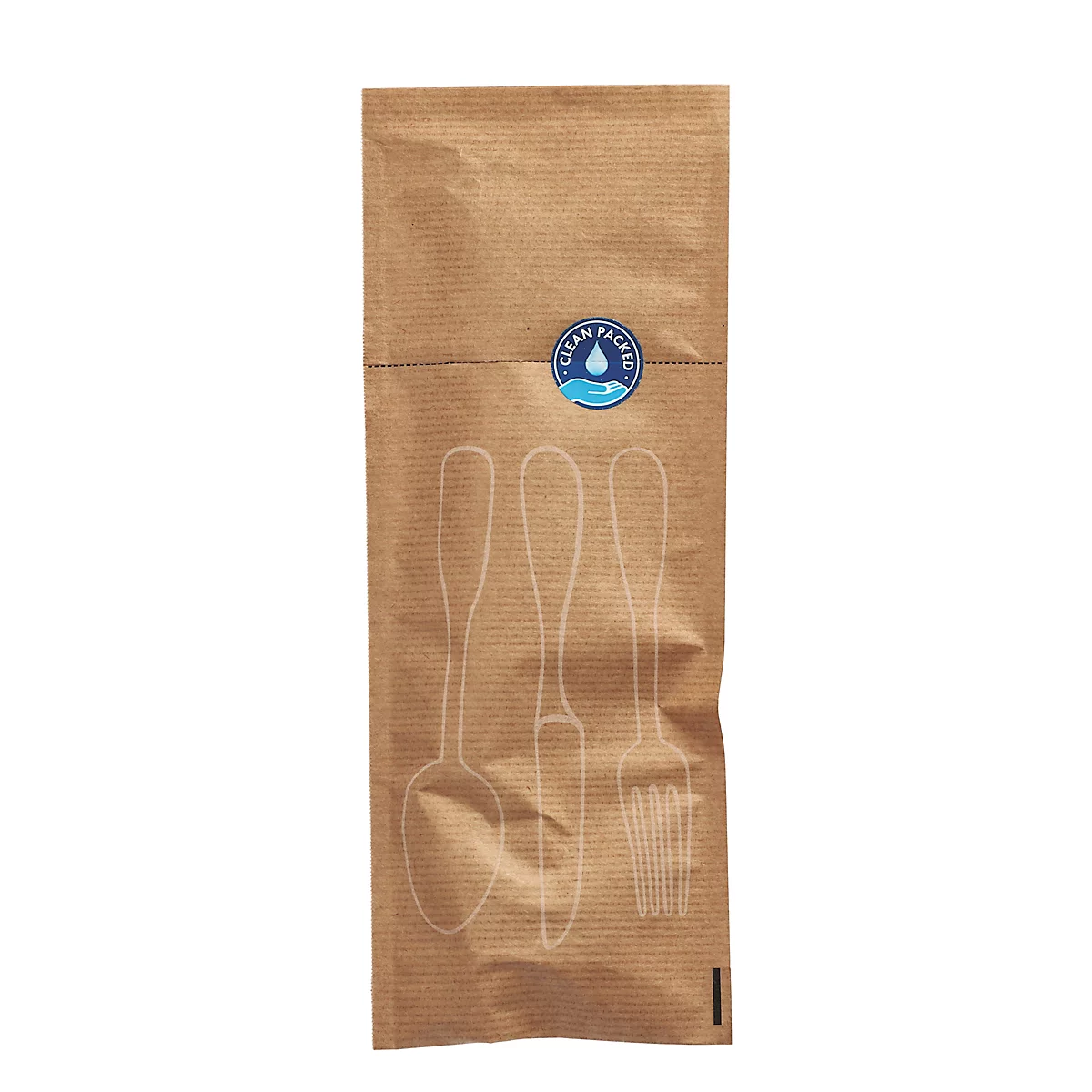 Sachets à couverts Papstar, 250 pièces, avec fermeture auto-adhésive, perforation à ouverture par déchirement, L 100 x H 260 mm, papier, naturel
