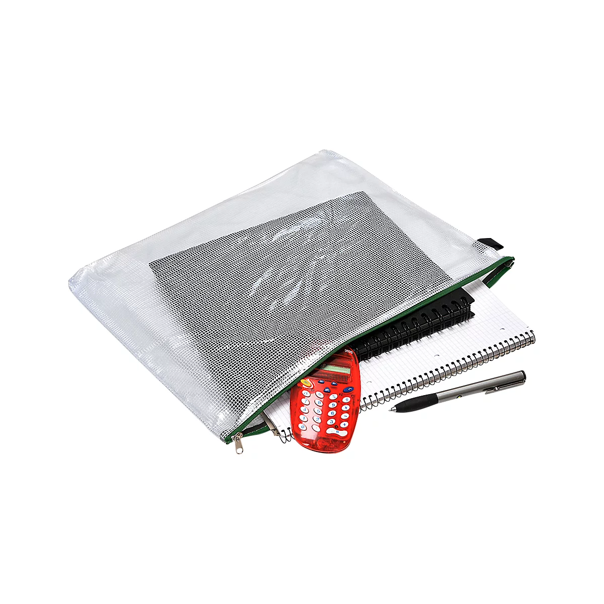 Sachets de collecte à fermeture éclair, pour format DIN B4, L 415 x H 320 mm, vert, 10 pièces