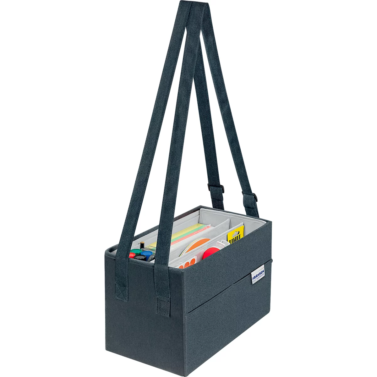 Sacoche de présentation Franken, contenu 2580 pièces, sangle de transport, L 355 x P 200 x H 230 mm, tissu, gris anthracite