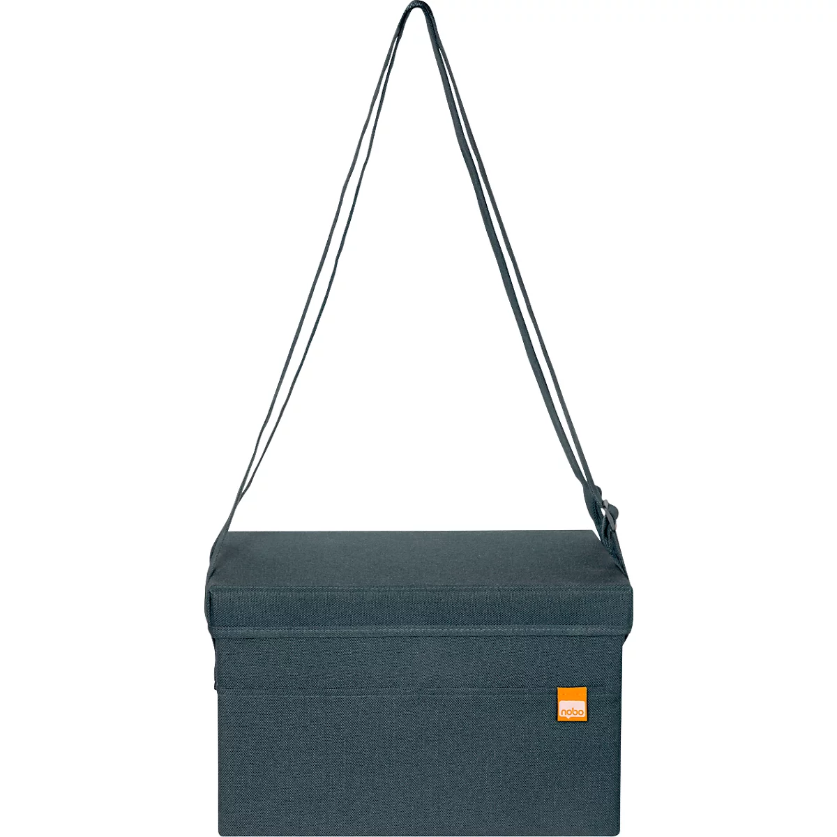 Sacoche pour accessoires de tableau blanc Nobo, avec contenu, couvercle magnétique, pliable, jusqu'à 8 kg, L 299 x P 355 x H 230 mm, matière recyclée, gris anthracite