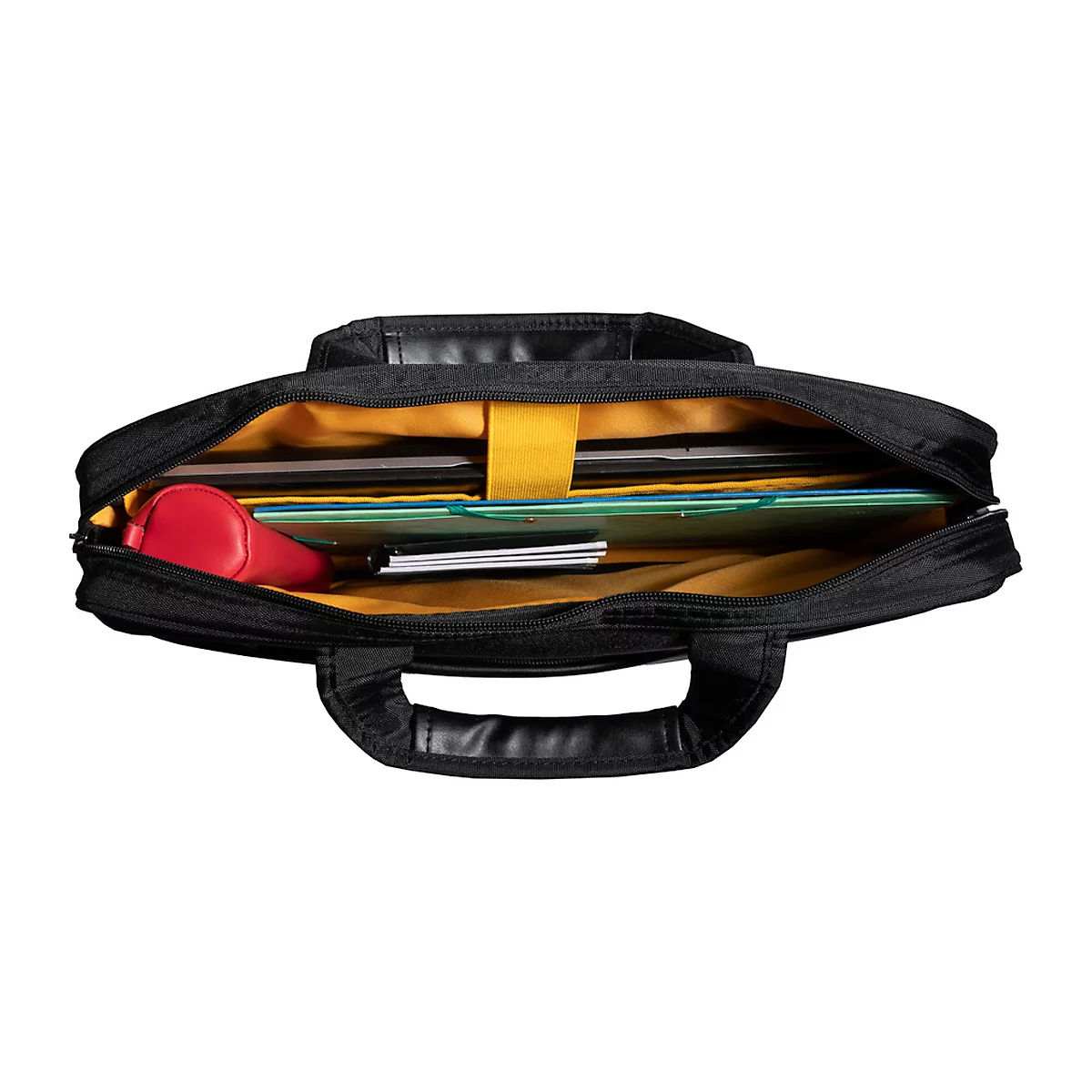Sacoche pour ordinateur portable Exacompta Exactive®, convient pour 1 ordinateur portable jusqu'à 15,6'', compartiment zippé, boucle dorsale, 305 x 420 x 50 mm, tissu polyester, noir