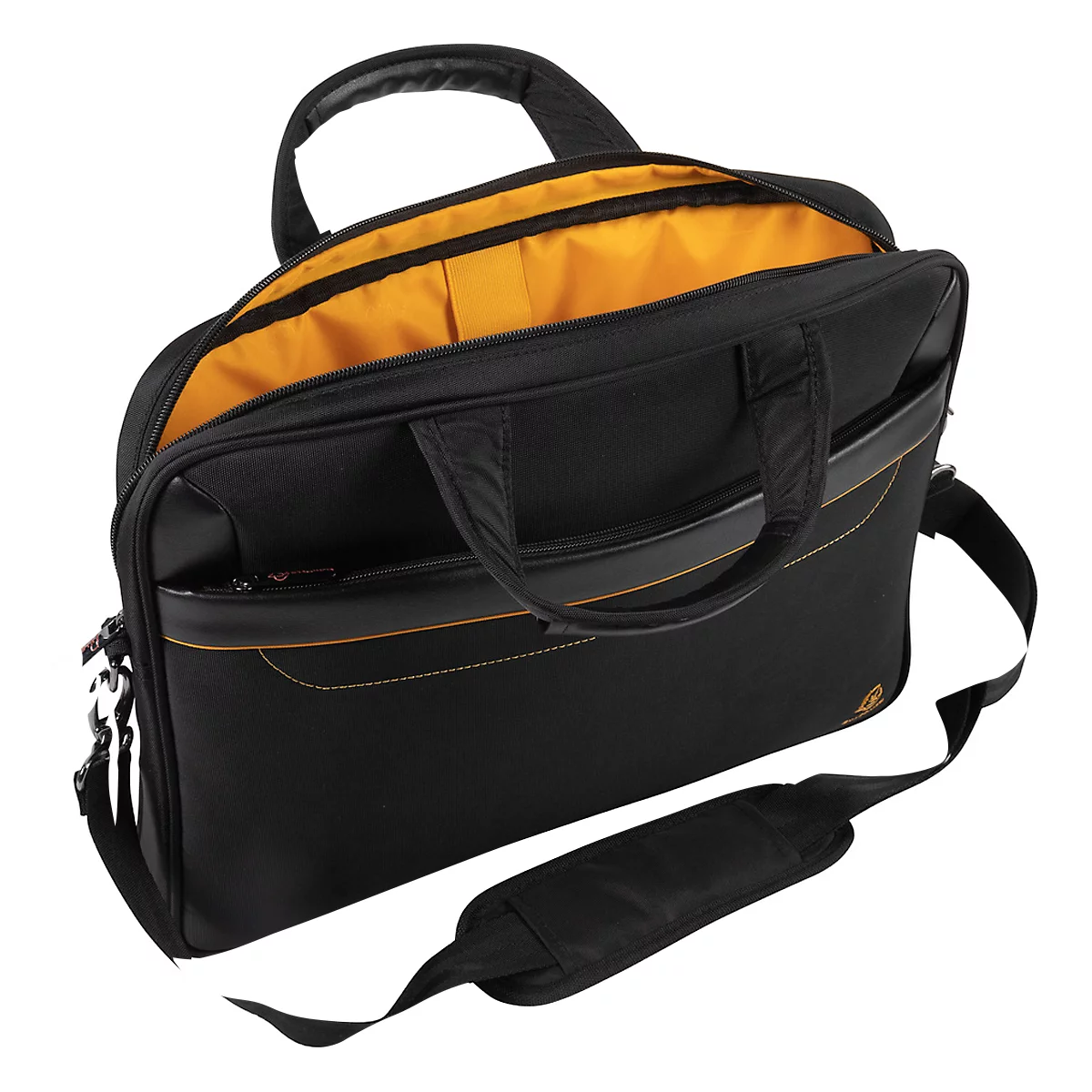 Sacoche pour ordinateur portable Exacompta Exactive®, convient pour 1 ordinateur portable jusqu'à 15,6'', compartiment zippé, boucle dorsale, 305 x 420 x 50 mm, tissu polyester, noir