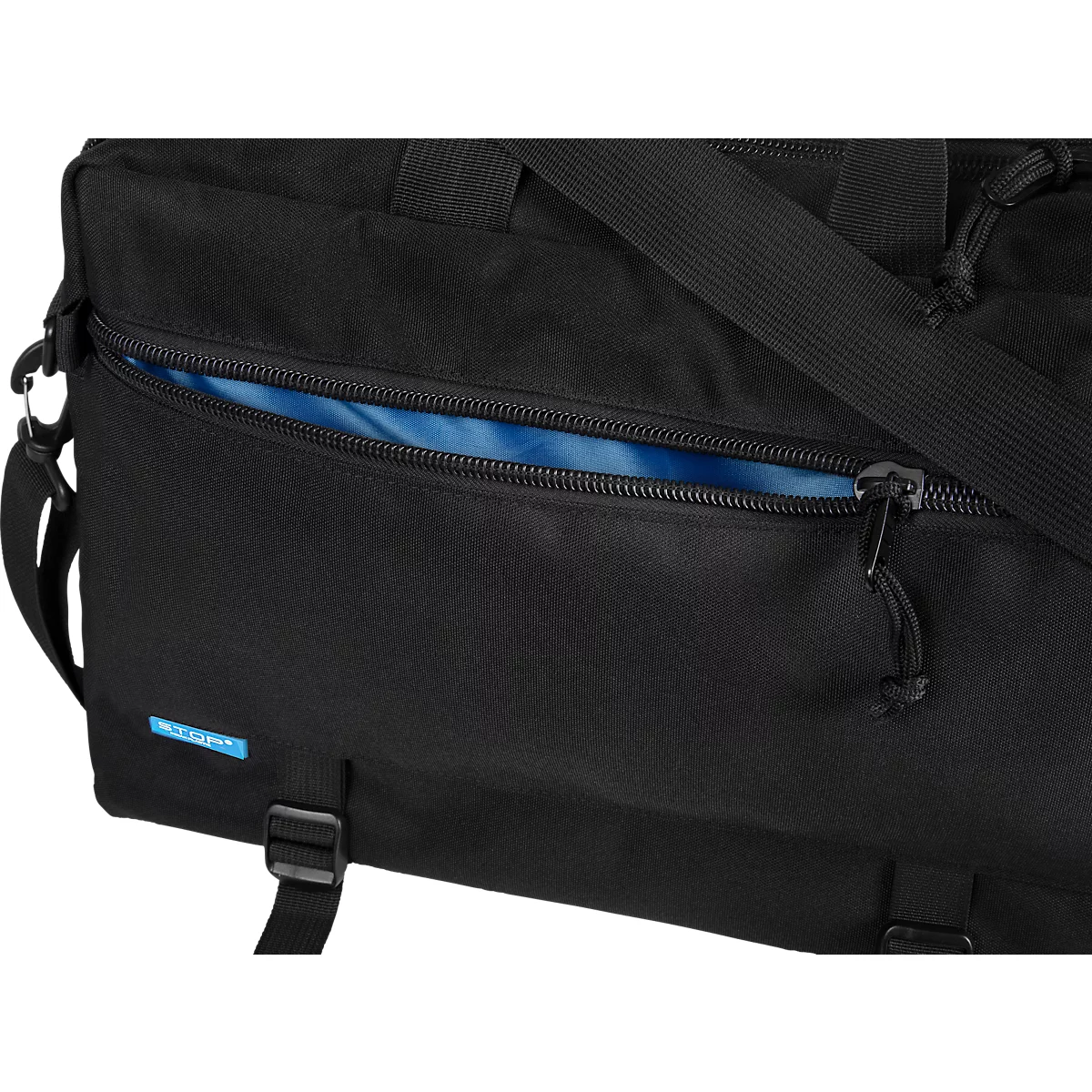 Sacoche pour ordinateur portable LIGHTPAK®, 3-en-1, pour 1 ordinateur portable jusqu'à 15.6'', compartiment principal &amp; poche zippée, bandoulière détachable, PET recyclé, noir