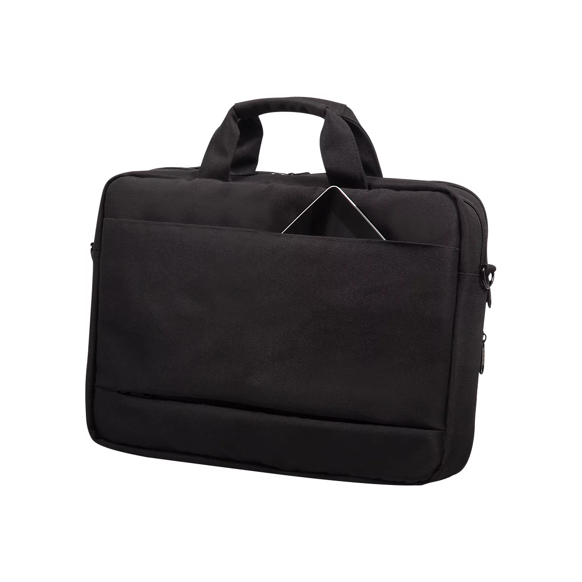 Sacoche pour ordinateur portable LIGHTPAK®, pour 1 ordinateur portable jusqu'à 17' et 1 tablette, compartiment frontal et compartiment principal, bandoulière et sangle de transport détachables, PET recyclé, noir