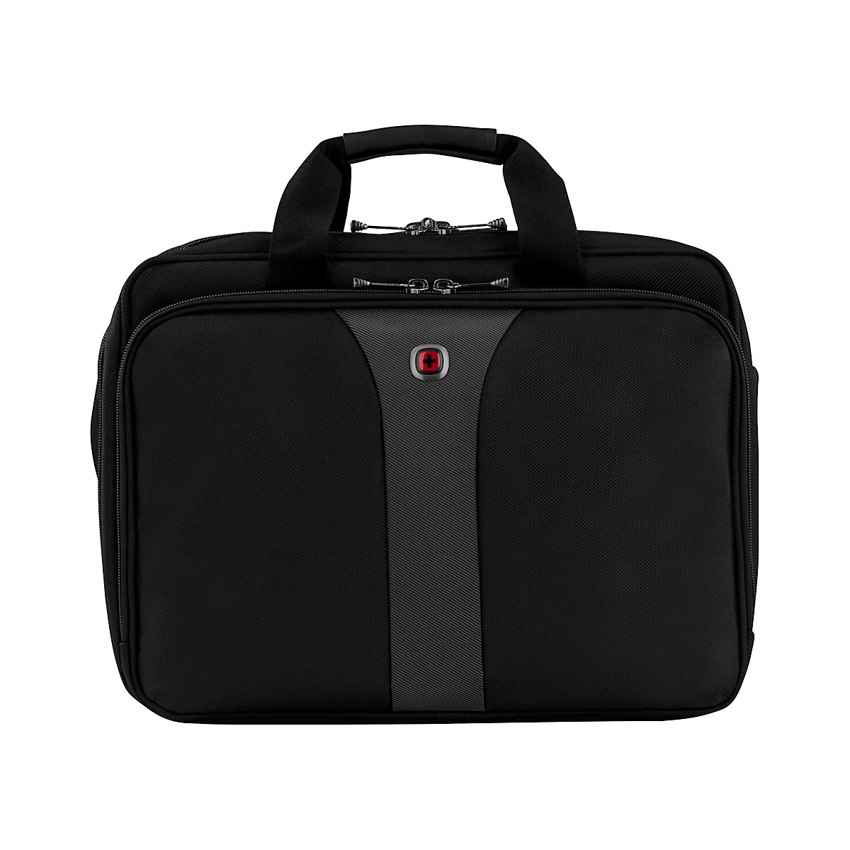 Sacoche pour ordinateur portable Wenger Legacy 16, ordinateurs portables jusqu'à 16', compartiment pour ordinateur portable, fixation trolley, L 400 x H 310 x L 180 mm, 15 l, polyester/nylon, noir/gris