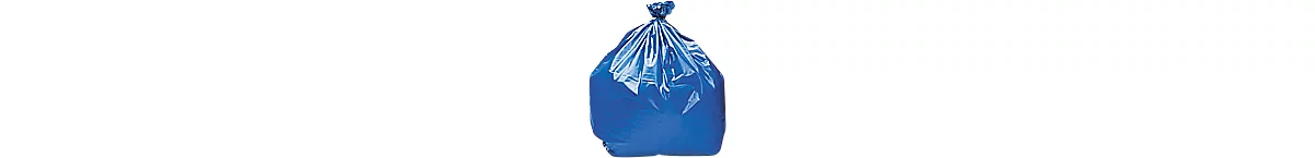Sacos de basura de HDPE, 240 litros, ancho 650 x alto 1350 mm, 100 micras, azul, 100 p 