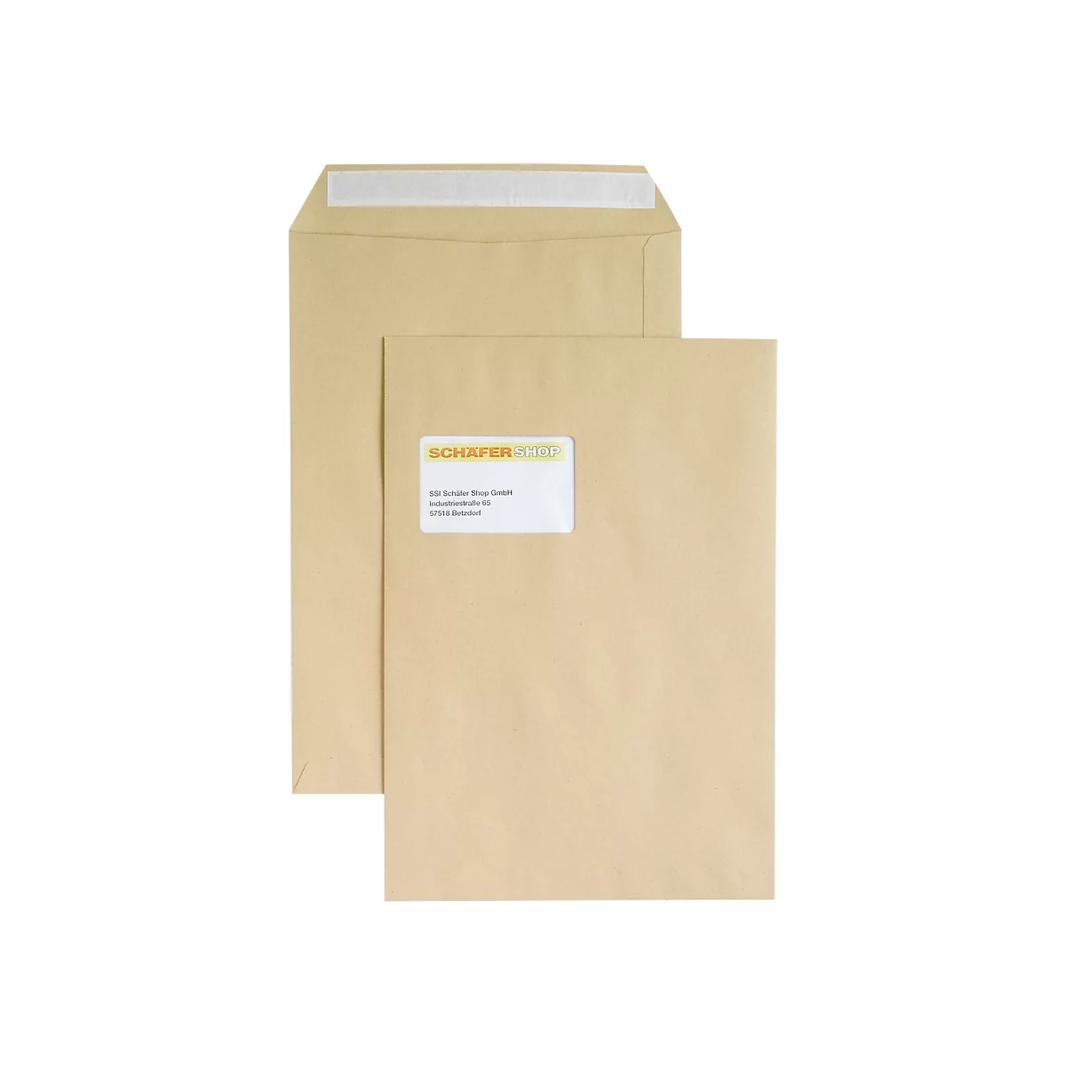 Sacs d'expédition, fenêtre, adhésif, 100 g/m², format C4, 250 pièces, natron brun