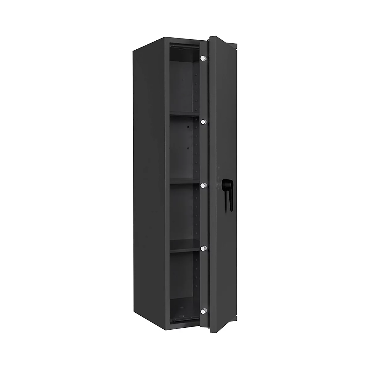 Safe Lyra 12, klasse I volgens EN 1143-1, 125 l, deur rechts draaiend, dubbelbaardsluiting, 3 etages, B 400 x D 420 x H 1400 mm, grafietgrijs RAL 7024