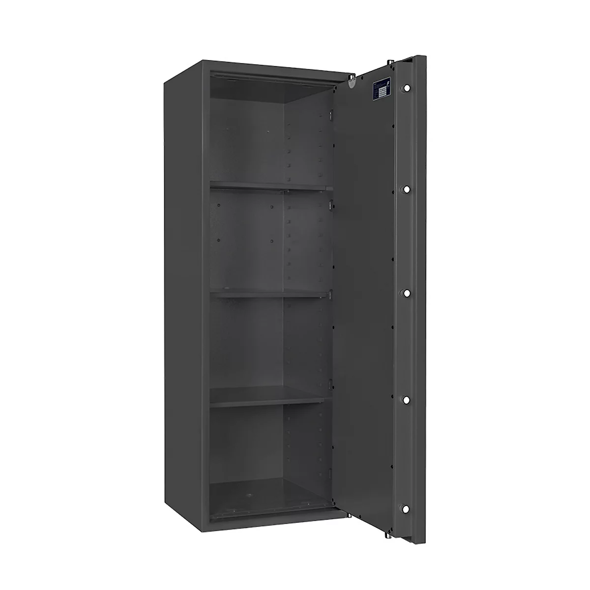 Safe Lyra 14, klasse 0 volgens EN 1143-1, 165 l, deur rechts draaiend, dubbelbaardsluiting, 3 etages, B 500 x D 420 x H 1400 mm, grafietgrijs RAL 7024