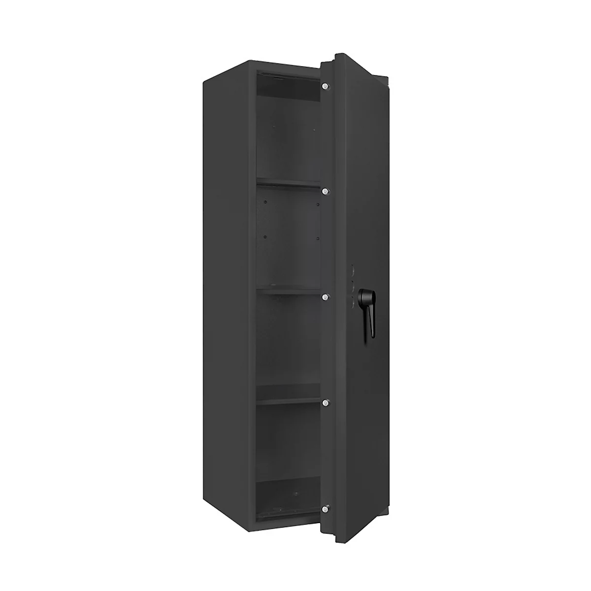 Safe Lyra 14, klasse I volgens EN 1143-1, 165 l, deur rechts draaiend, dubbelbaardsluiting, 3 etages, B 500 x D 420 x H 1400 mm, grafietgrijs RAL 7024