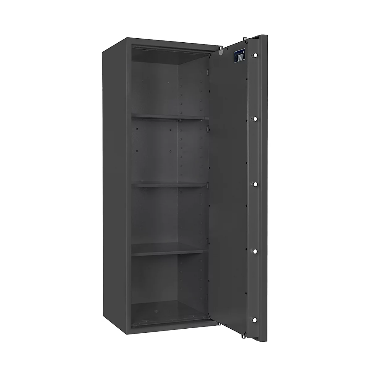 Safe Lyra 14, klasse I volgens EN 1143-1, 165 l, deur rechts draaiend, dubbelbaardsluiting, 3 etages, B 500 x D 420 x H 1400 mm, grafietgrijs RAL 7024