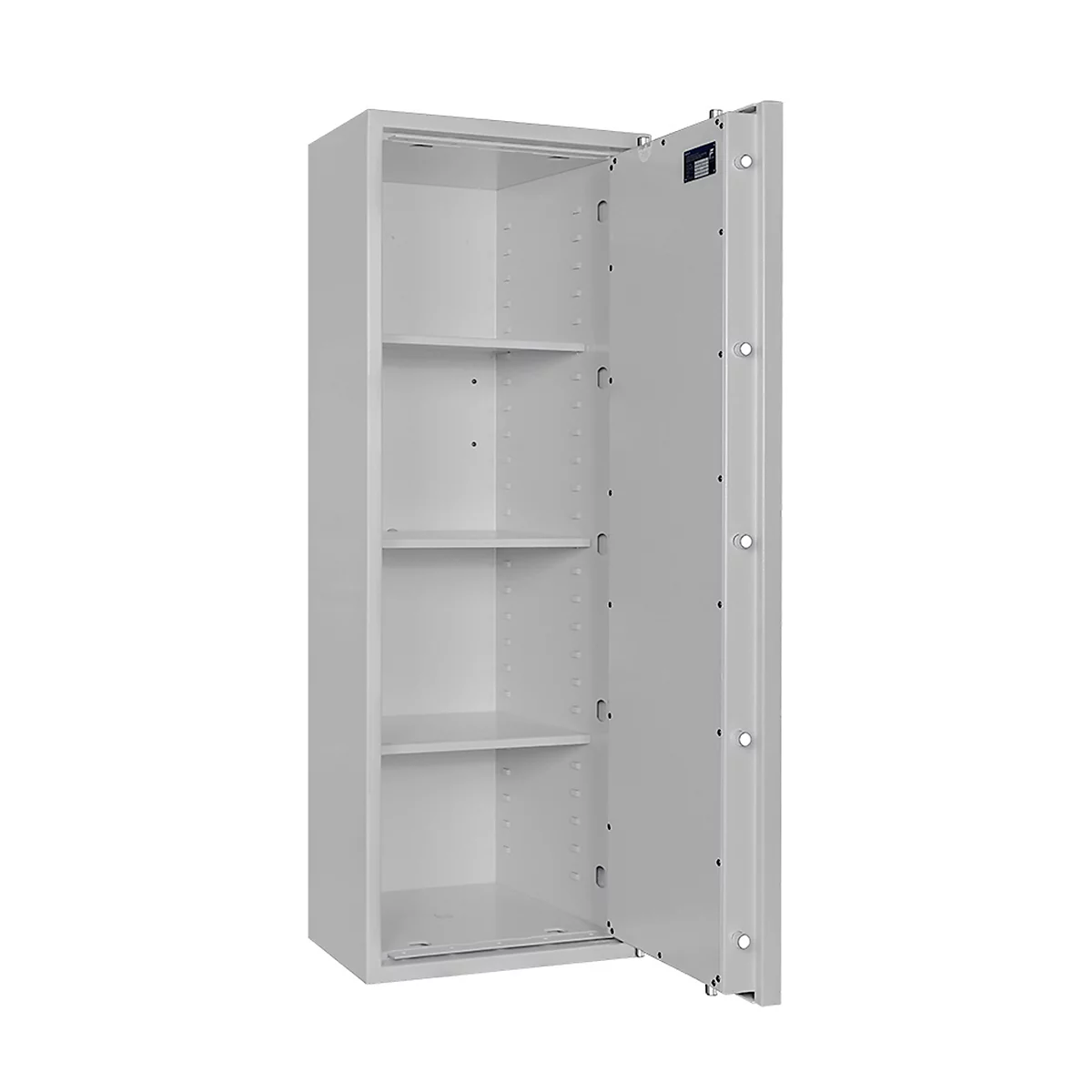 Safe Lyra 14, klasse I volgens EN 1143-1, 165 l, deur rechts draaiend, dubbelbaardsluiting, 3 etages, B 500 x D 420 x H 1400 mm, lichtgrijs RAL 7035