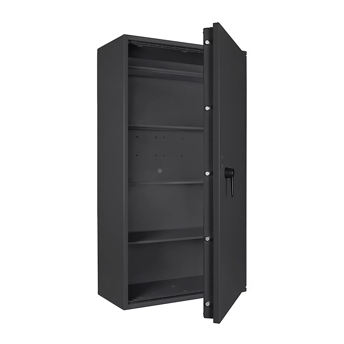 Safe Lyra 18, klasse I volgens EN 1143-1, 341 l, deur rechts draaiend, dubbelbaardsluiting, 4 etages, B 850 x D 420 x H 1550 mm, grafietgrijs RAL 7024