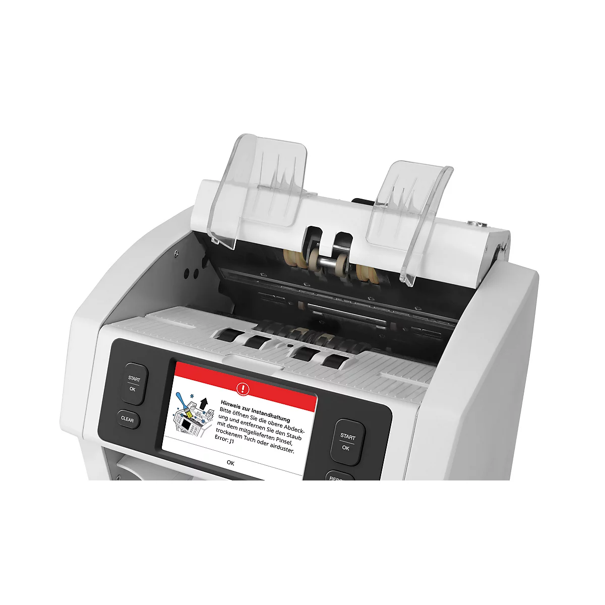 Safescan Banknotenwertzähler & -Sortierer 2985-SC, Doppel-CIS, bis 1200 Banknoten/Min., 64 Währungen, Bluetooth/App, B 271 x T 300 x H 293 mm, lichtgrau
