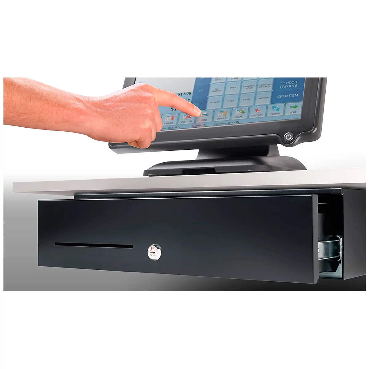 Safescan Kassenlade HD-5030, 8 Münzfächer, 8 Geldscheinfächer, Einwurfschlitz an der Vorderseite