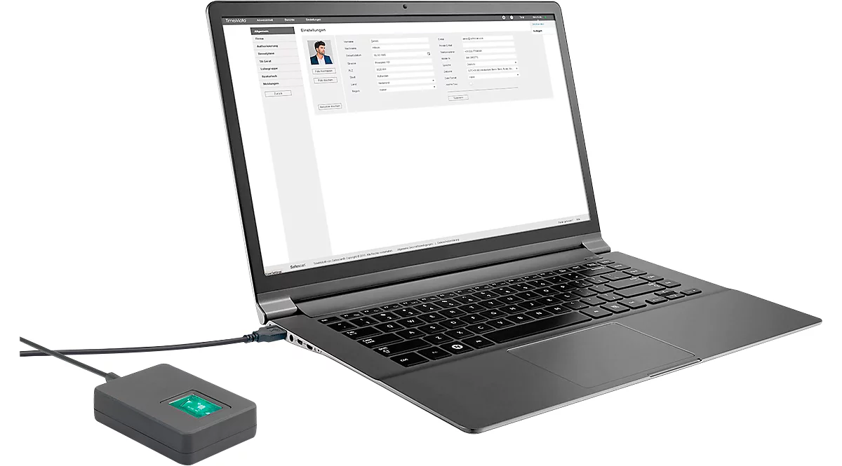 Safescan USB-vingerafdruklezer TimeMoto FP-150, die door vingerafdruk op om het even welke PC stempelen