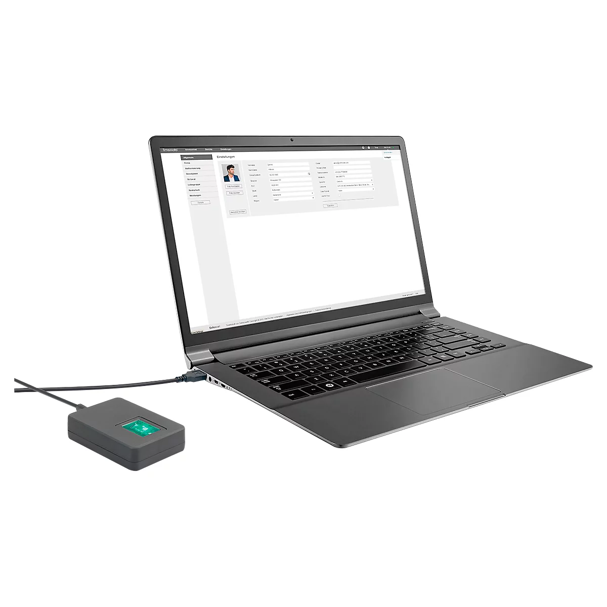 Safescan USB-vingerafdruklezer TimeMoto FP-150, die door vingerafdruk op om het even welke PC stempelen