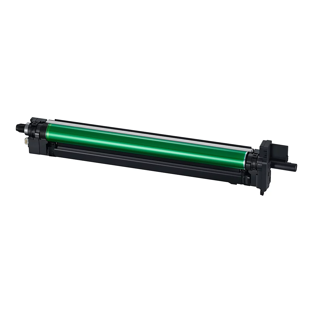 UnitÃ© de tambour verte pour une imprimante sur fond blanc.