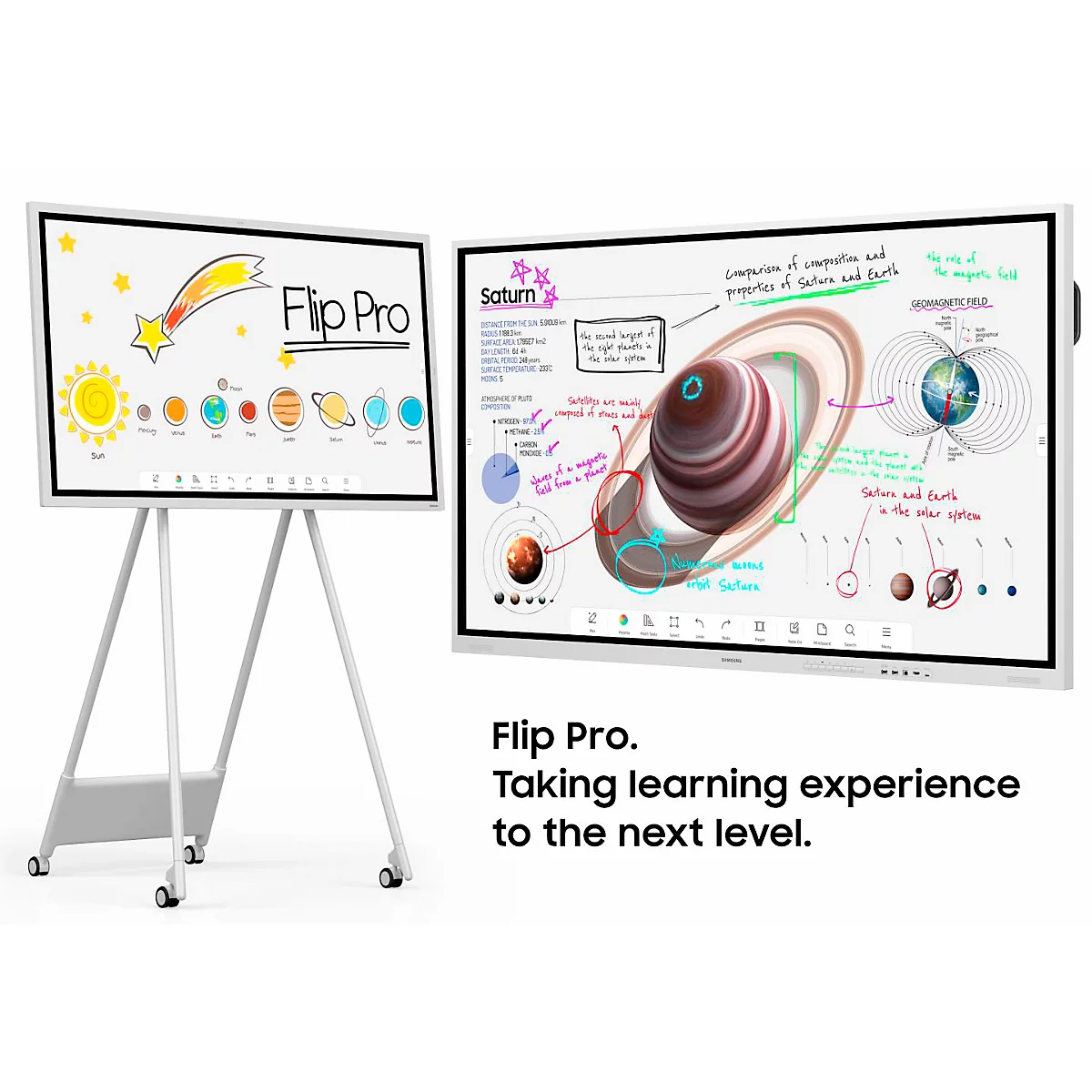 Samsung digitale flip-over Flip Pro WM55B, 55'', UHD-touchscreen met 3840 x 2160 px, Witgrijs