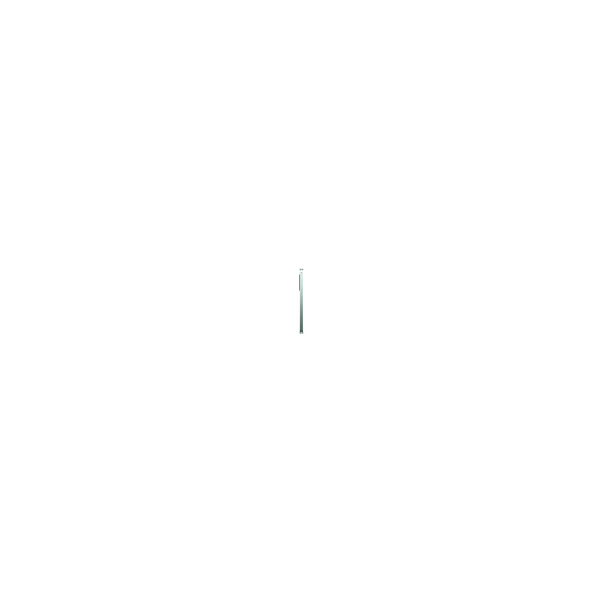 Hellgrünes Smartphone im Profil; rechte Seite, minimalistisches Design.